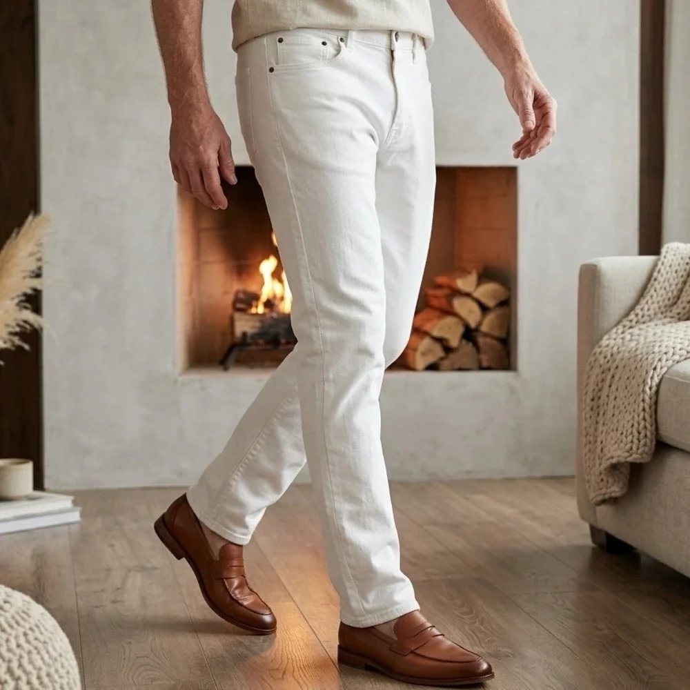 Brooks Brothers Jeans Mens 30x30 White‎ Straight Leg Stretch Denim 100189493